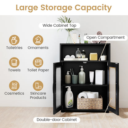 Bathroom Cabinet Set with 150 cm Tall Cabinet and 83 cm Floor Cabinet-Black