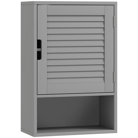 HOMCOM Bathroom Cabinet, Wall Mounted Storage Cabinet with Adjustable Shelves, 40 x 20 x 60 cm, Grey