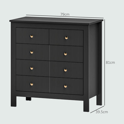 HOMCOM Elegant Chest of Five Drawers - Black