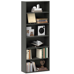 HOMCOM Six Shelf Bookcase - Black