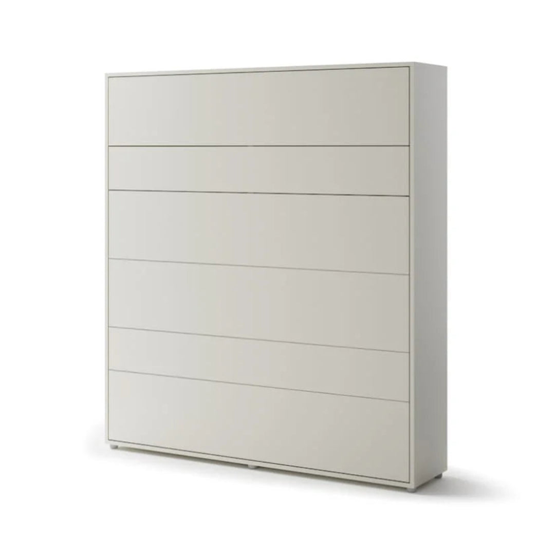 White dresser with multiple drawers on a white background