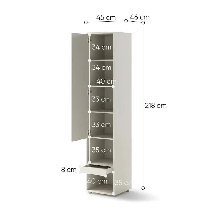 BC-07 Tall Storage Cabinet for Vertical Wall Bed Concept