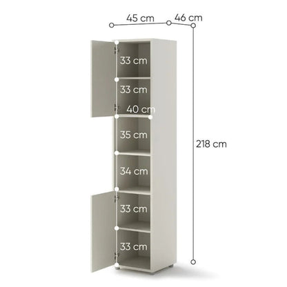BC-01 Vertical Wall Bed Concept 140cm With Storage Cabinets and LED