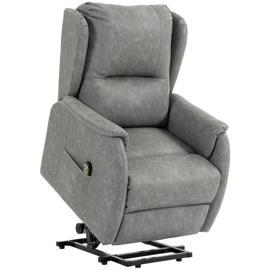 HOMCOM Power Lift Recliner Chair, Dual Motor Electric Lift Chair for Elderly with Remote Control, Grey