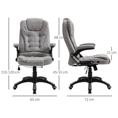 Vinsetto Swivel Office Chair for Home Ergonomic Micro Fiber Computer Chair, with Arm, Adjustable Height, Grey Armchair