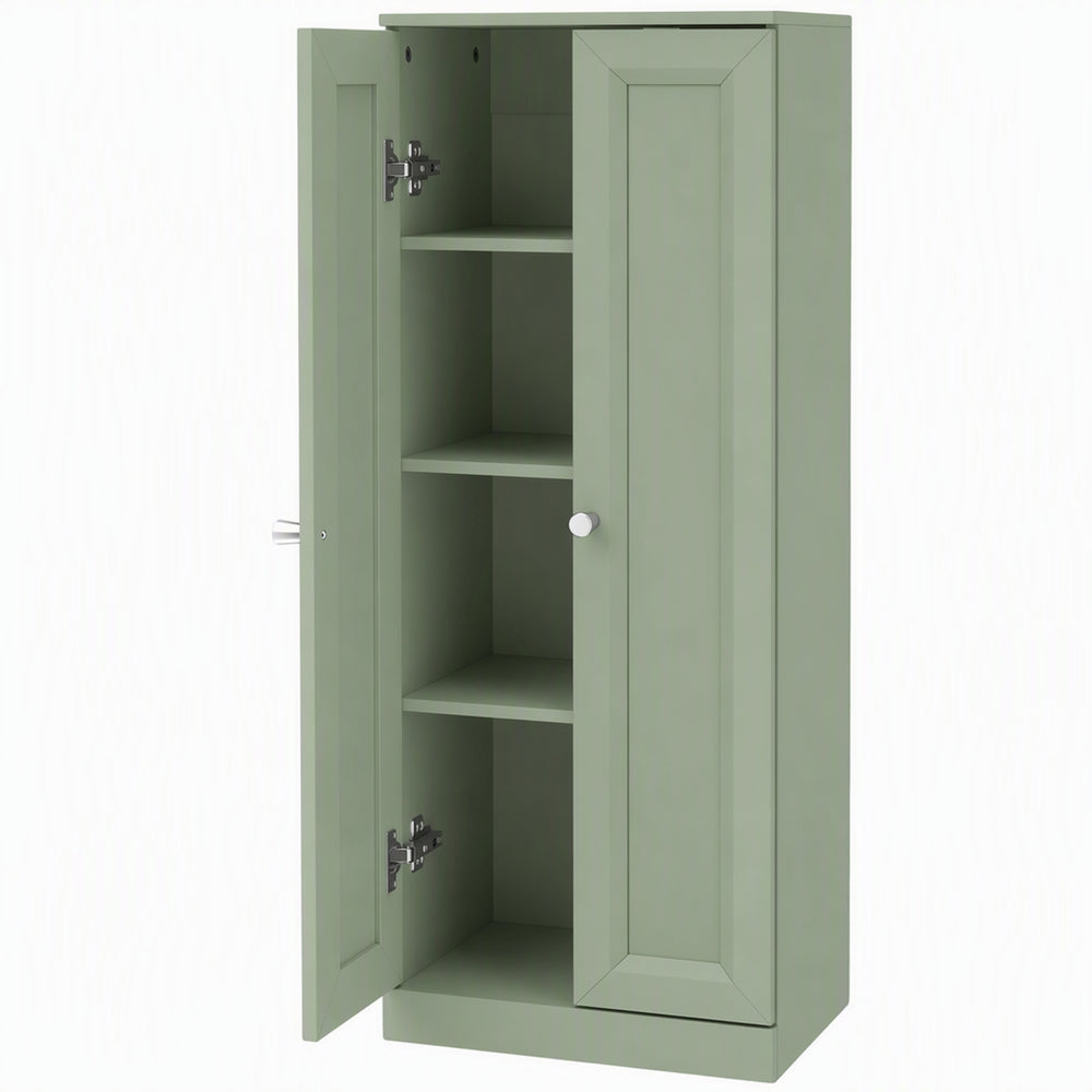 HOMCOM Narrow Bathroom Cabinet, Slim Storage Cabinet with 2 Doors & 4 Tiers, Freestanding Narrow Cupboard