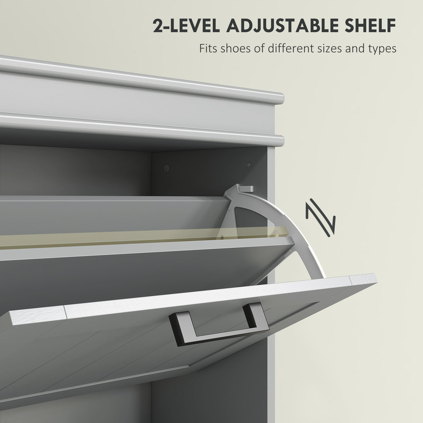 HOMCOM Three-Drawer Minimalistic Shoe Cabinet - Grey