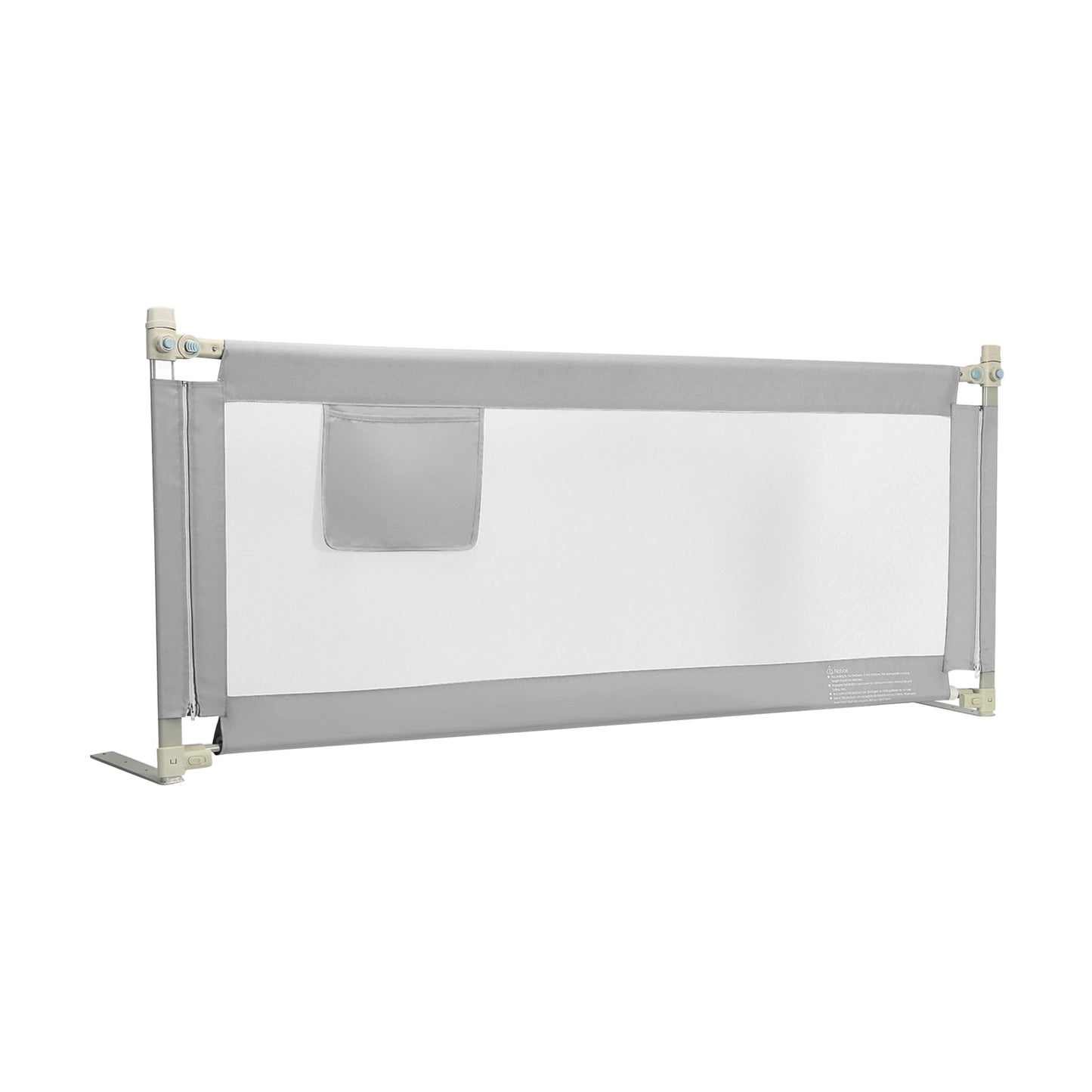 196cm Height Adjustable Bed Rail with Double Safety Lock for Toddlers-Grey