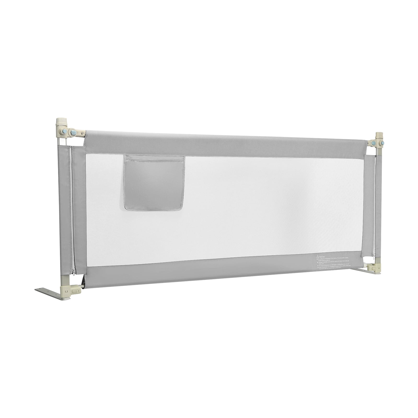 196cm Height Adjustable Bed Rail with Double Safety Lock for Toddlers-Grey