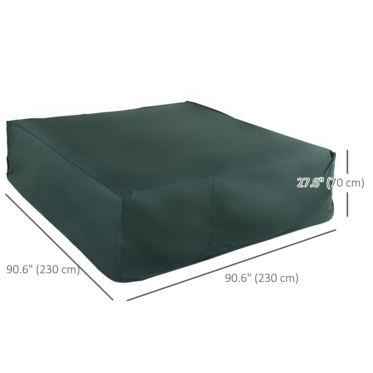 Outsunny Large Patio Garden Furniture Set Cover 600D Oxford Square Waterproof, 230 x 230 x 70 cm, Green