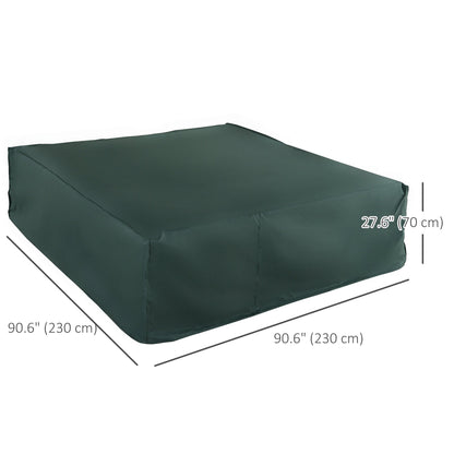 Outsunny Large Patio Garden Furniture Set Cover 600D Oxford Square Waterproof, 230 x 230 x 70 cm, Green