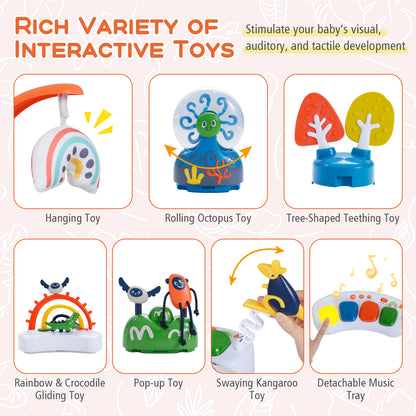 Baby Activity Center Baby Jumper and Bouncer with 6 Interactive Toys for Babies Age 6 Months +-Orange