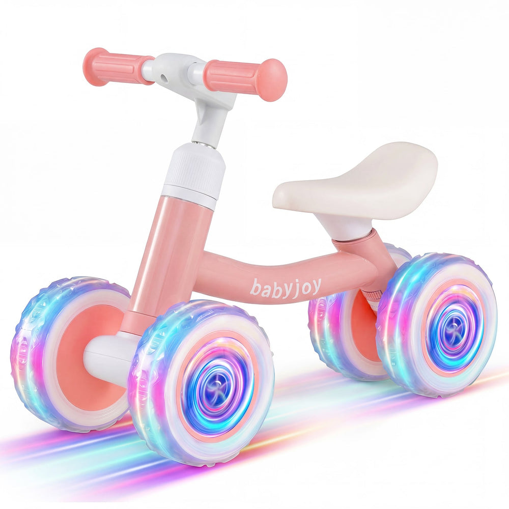 Baby Balance Bike No Pedal Toddler Balance Bike with Adjustable Handlebar and Seat-Pink