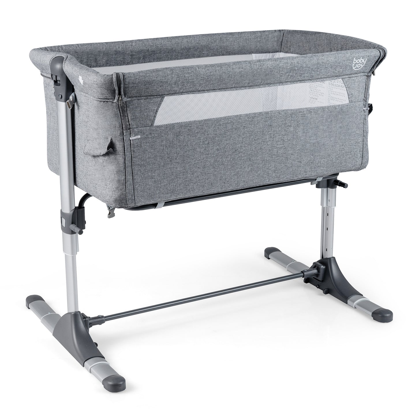 Baby Bassinet Crib Bedside Sleeper with Adjustable Height-Grey