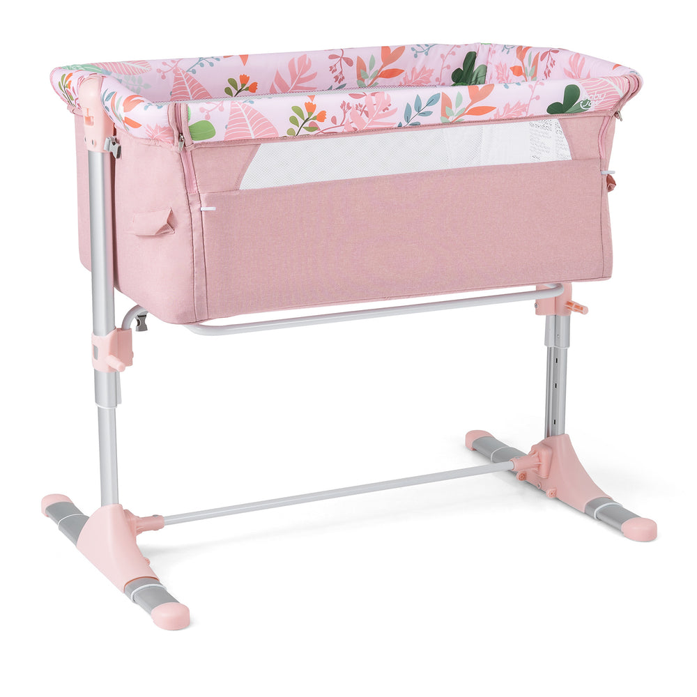 Baby Bassinet Crib Bedside Sleeper with Adjustable Height-Pink