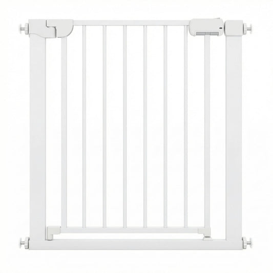 Baby Gate for Stairs Pressure Mounted Auto-Close Door Gate-White