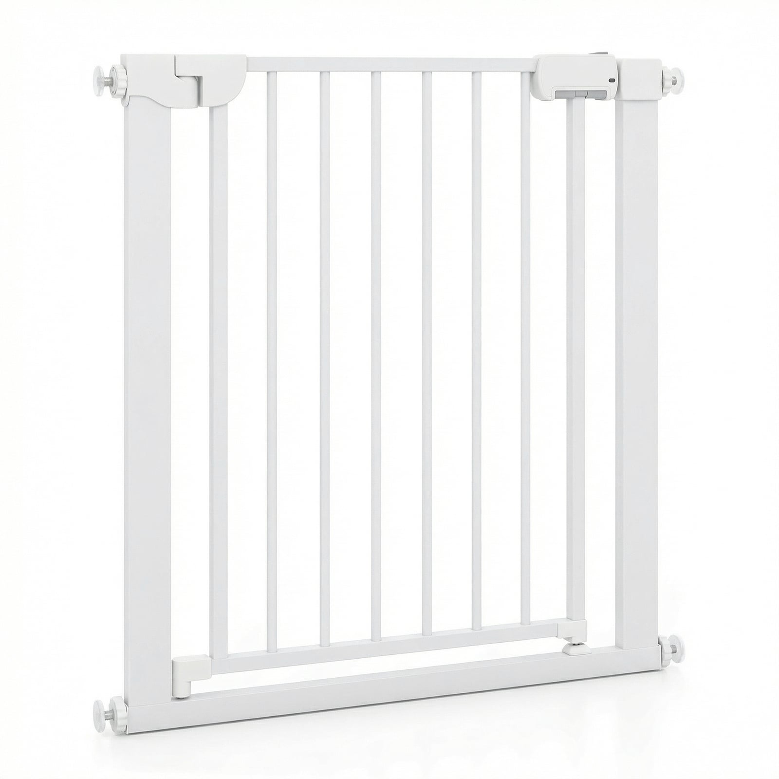 Baby Gate for Stairs Pressure Mounted Auto-Close Door Gate-White