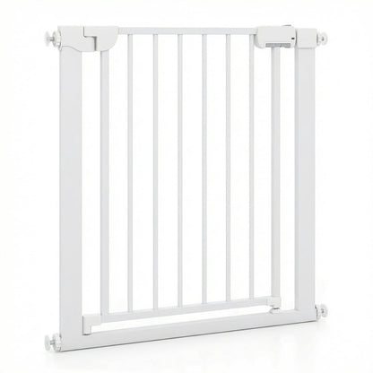 Baby Gate for Stairs Pressure Mounted Auto-Close Door Gate-White