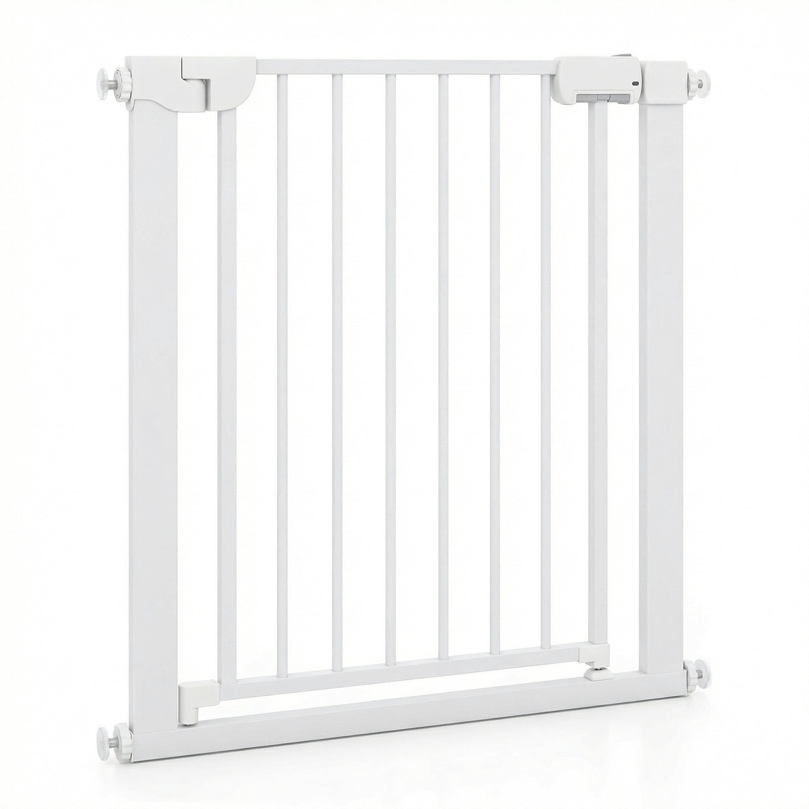 Baby Gate for Stairs Pressure Mounted Auto-Close Door Gate-White