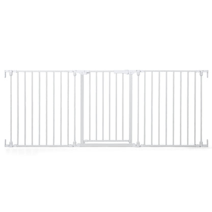 Baby Gate for Stairs Doorways 3-Panel Hardware-Mounted Safety Pet Gate-White
