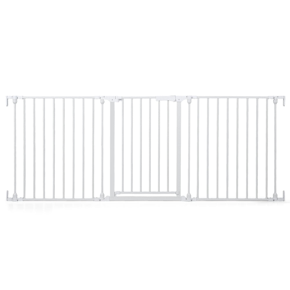 Baby Gate for Stairs Doorways 3-Panel Hardware-Mounted Safety Pet Gate-White