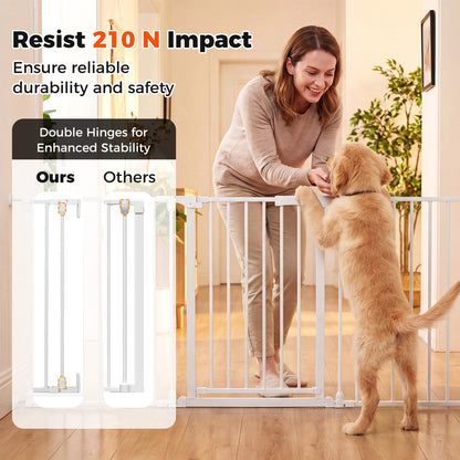 Baby Gate for Stairs Doorways 3-Panel Hardware-Mounted Safety Pet Gate-White