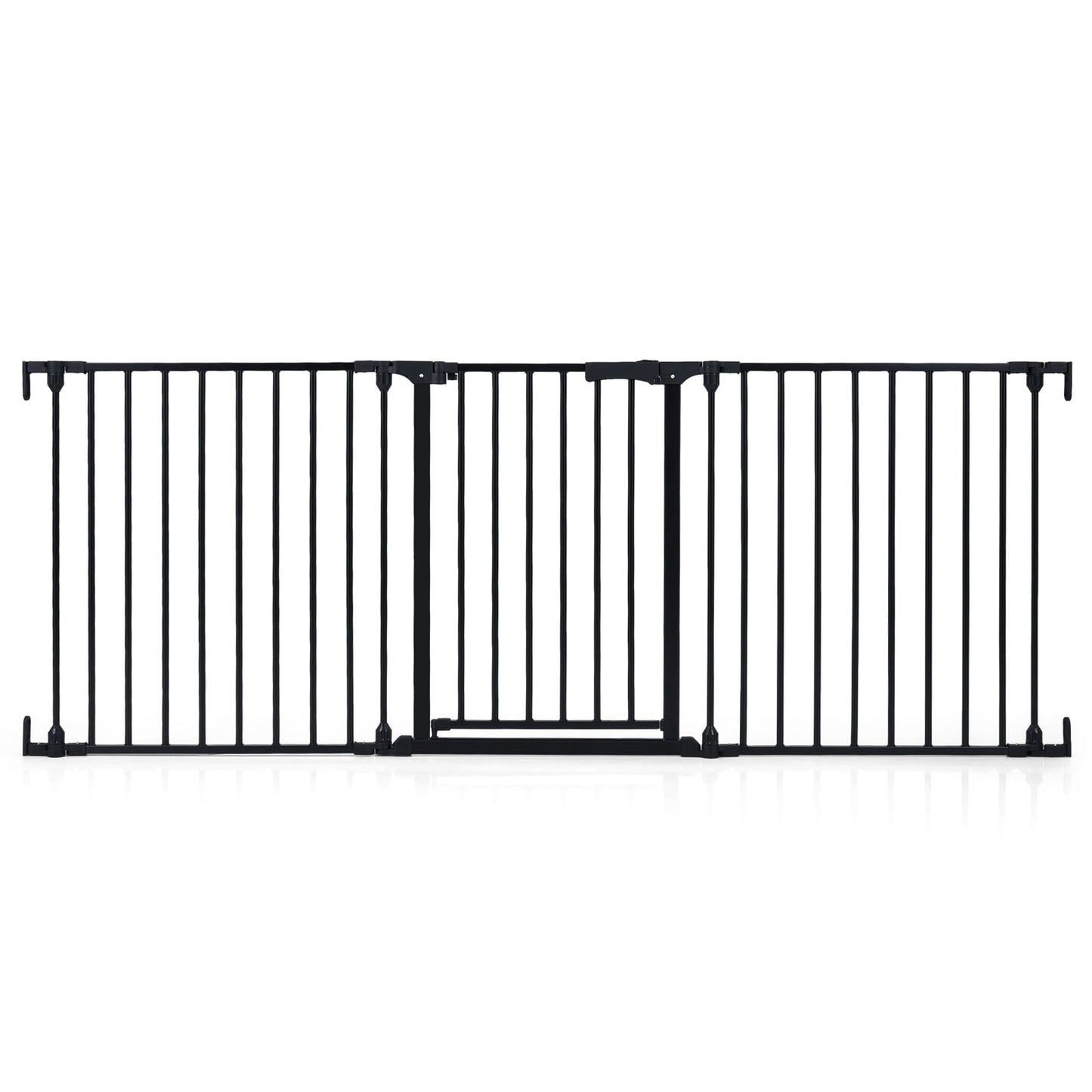 Baby Gate for Stairs Doorways 3-Panel Hardware-Mounted Safety Pet Gate-Black