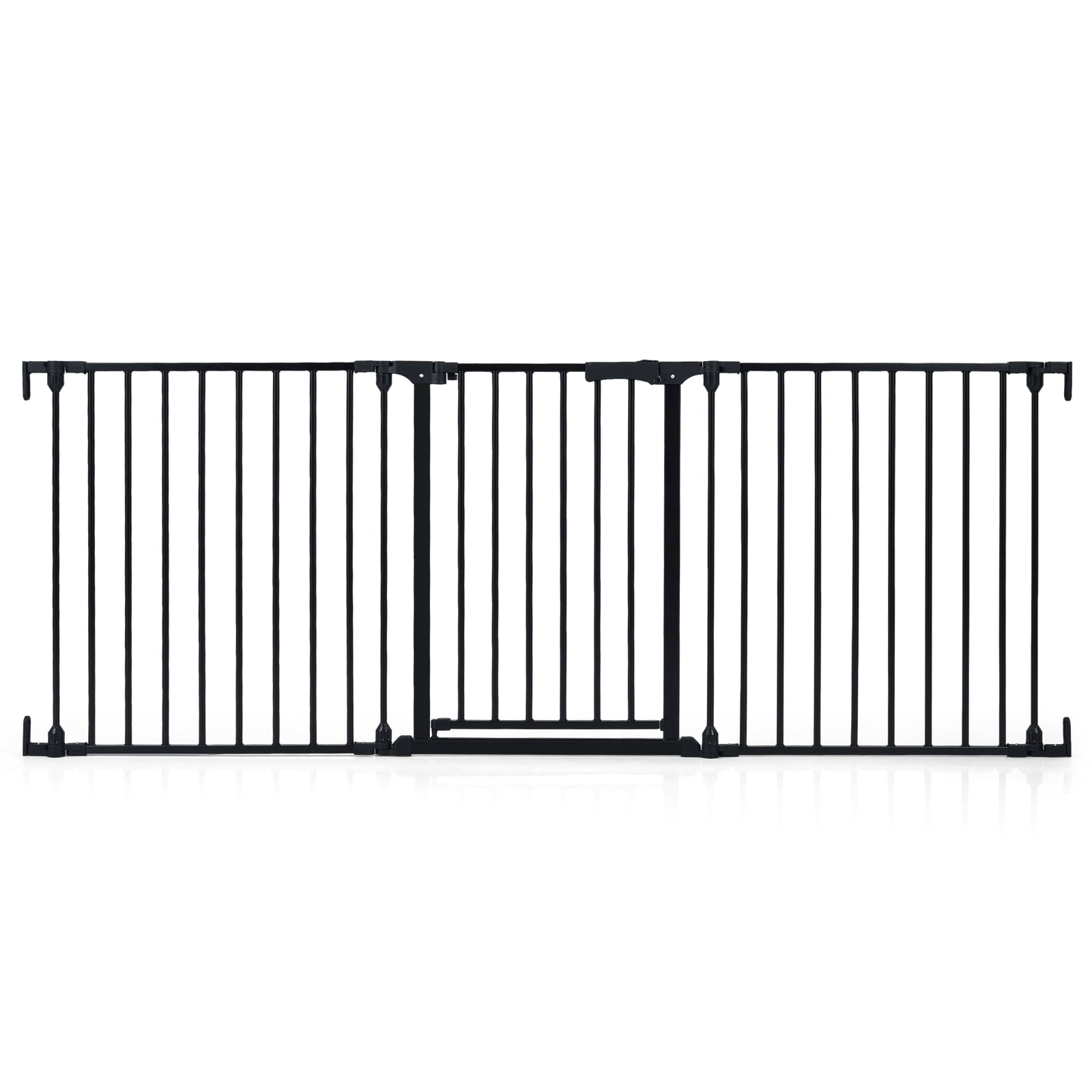 Baby Gate for Stairs Doorways 3-Panel Hardware-Mounted Safety Pet Gate-Black