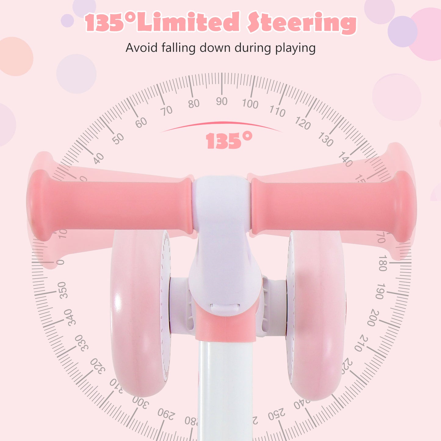 Baby Balance Bike Toddler Walker Training Bicycle with Adjustable Seat-Pink