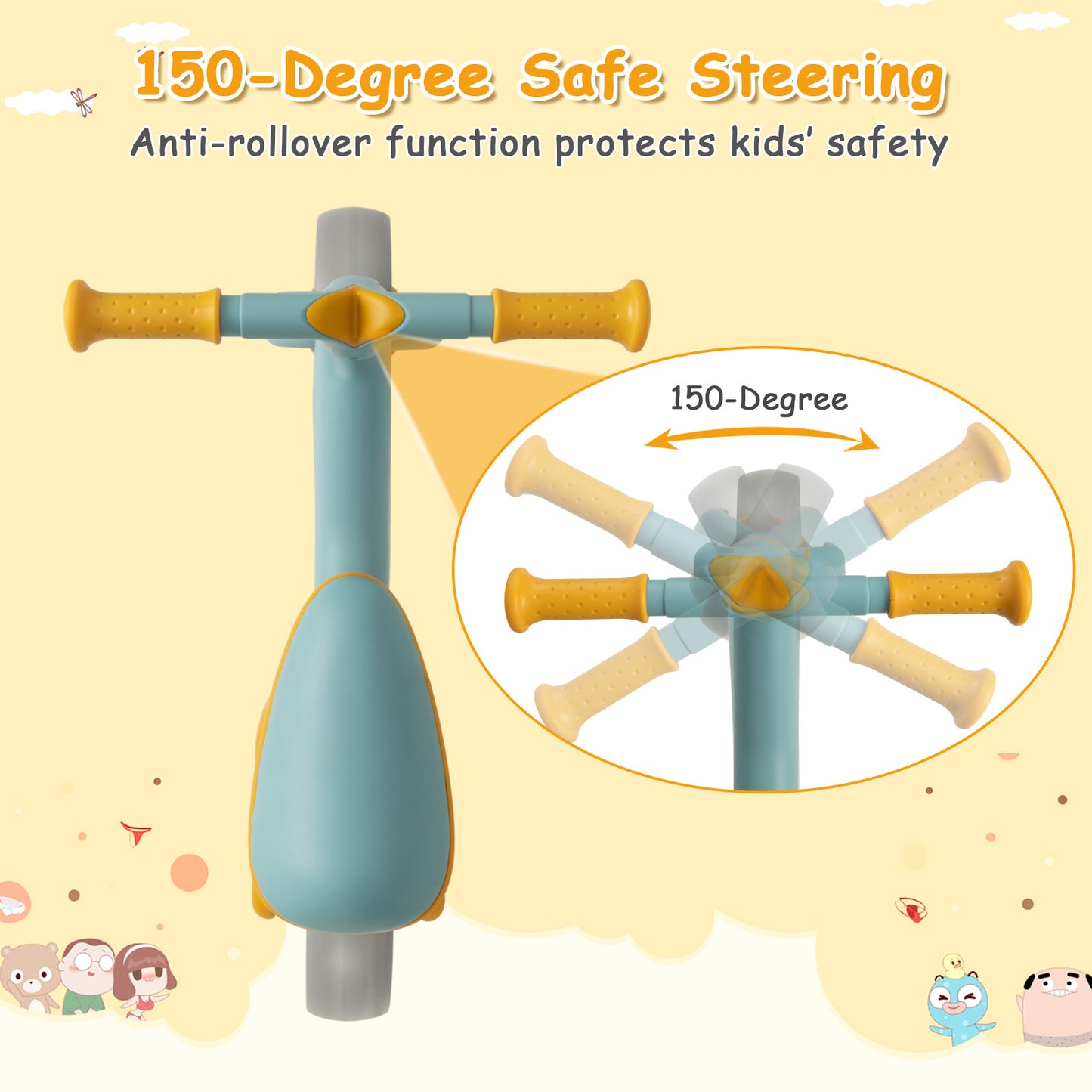Baby Balance Bikes with Adjustable Seat Height for 18-48 Months-Blue