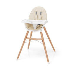 Baby High Chair with Double 4-Gear Tray and 5 Point Harness-Beige