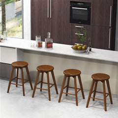 Backless Bar Stool Set of 4 360° Swivel Counter Height Bar Chairs