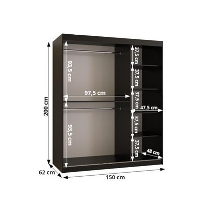 Bahrain II Sliding Door Wardrobe 150cm