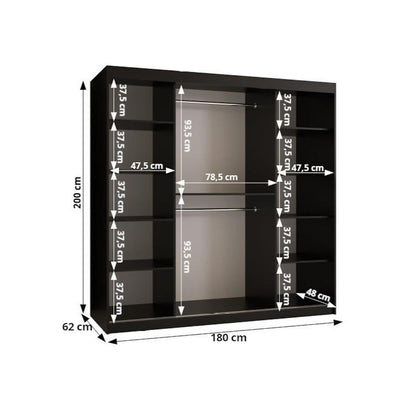 Bahrain III Sliding Door Wardrobe 180cm