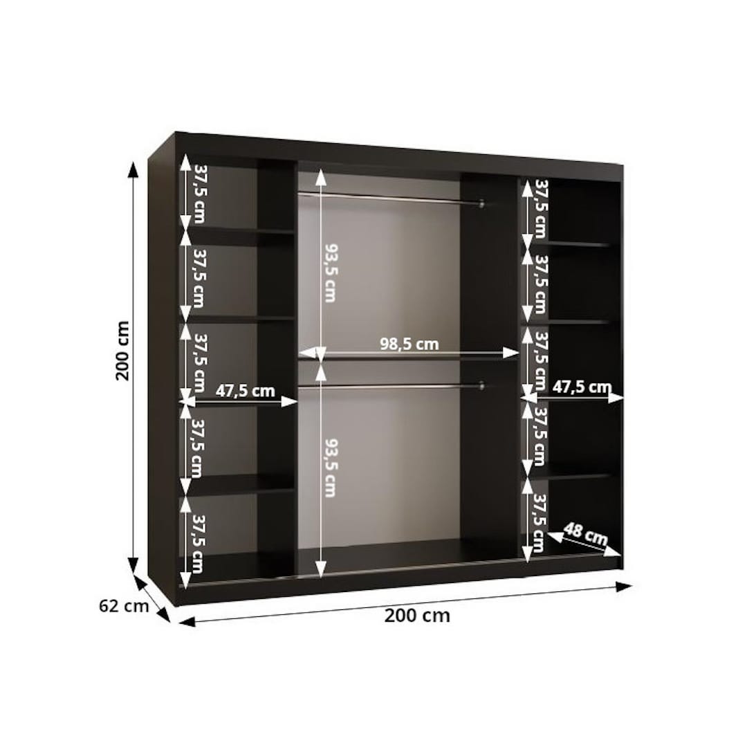 Bahrain II Sliding Door Wardrobe 200cm