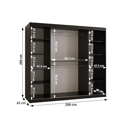 Bahrain II Sliding Door Wardrobe 200cm