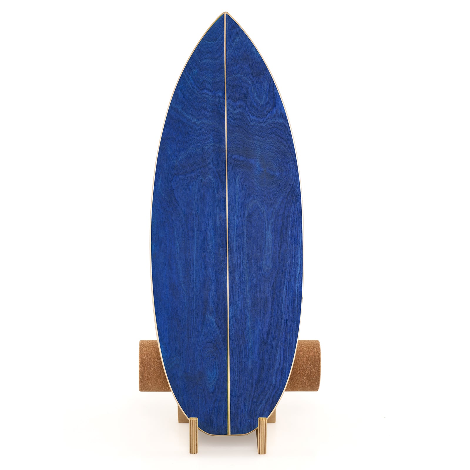 Balance Board Trainer for Adults Wooden Balancing Board with Cork Roller and Storage Rack to Exercise-Blue