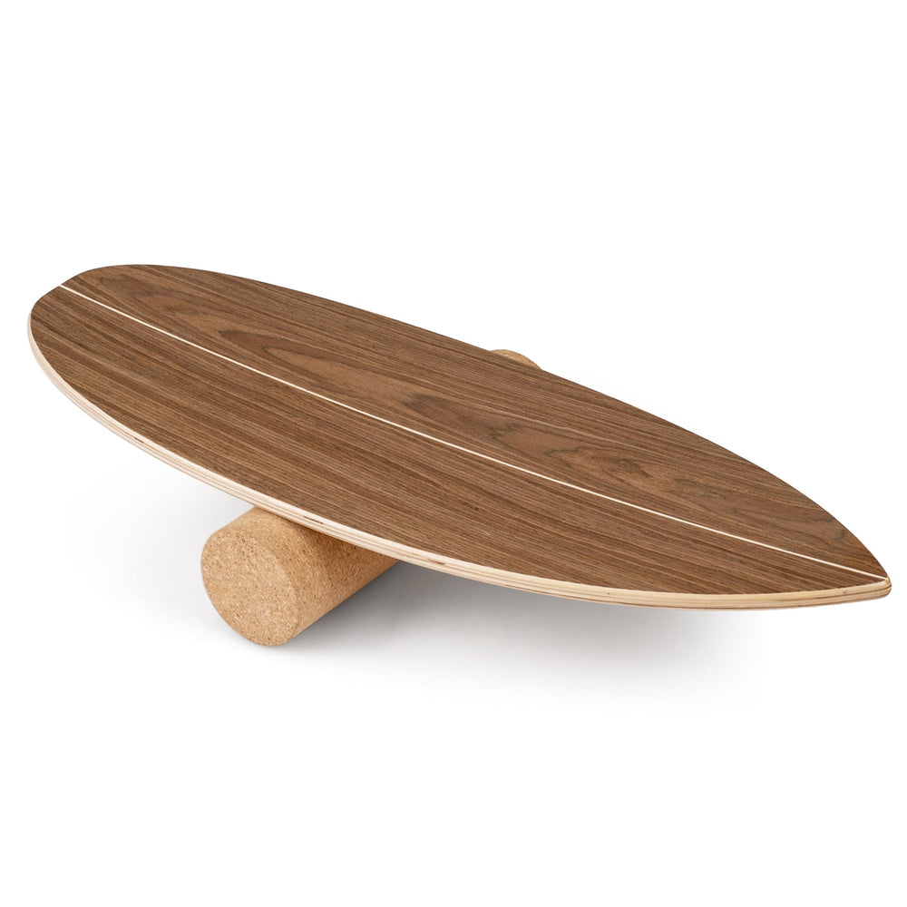 Balance Board Trainer for Adults Wooden Balancing Board with Cork Roller and Storage Rack to Exercise-Natural