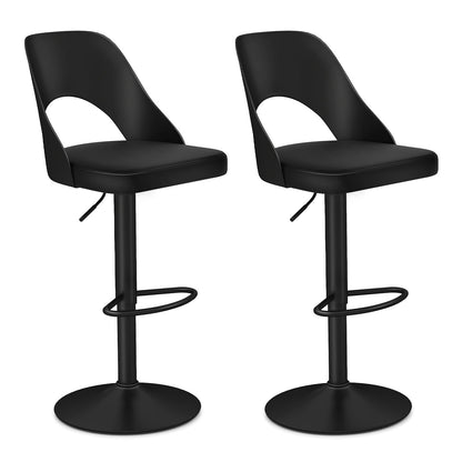 Bar Stools Set of 2 Ergonomic Counter Height Stools-Black