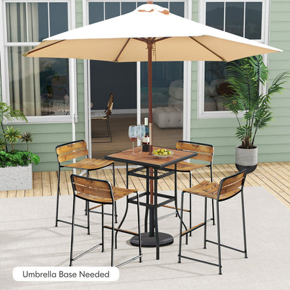 Outdoor Square Tabletop Bar Height Table for Garden Backyard Poolside