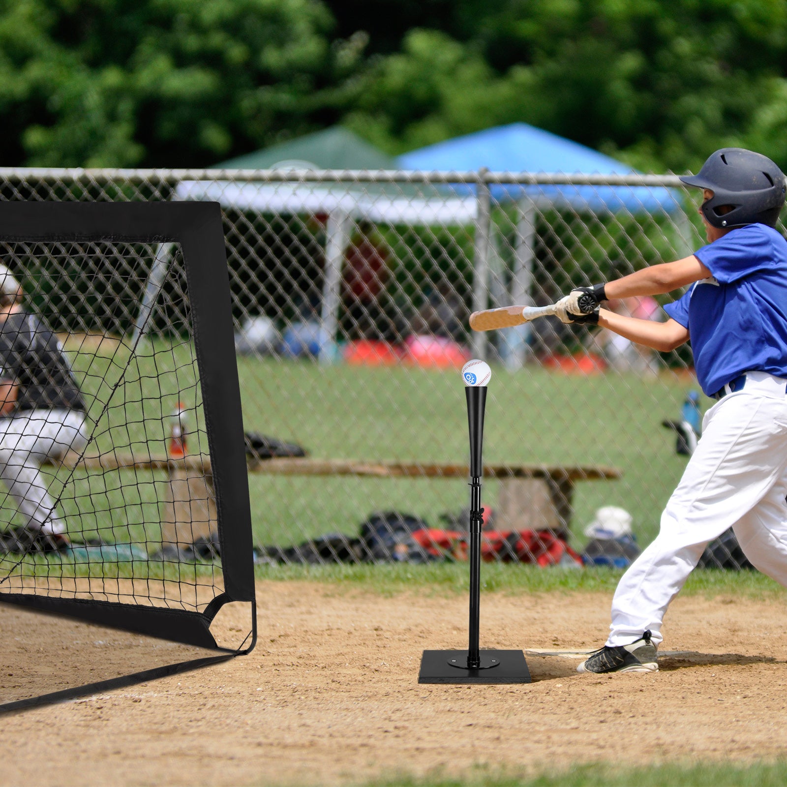 63-91CM Baseball Batting Tee with Stable Base and Rubber Topper