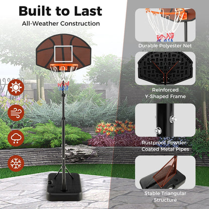 Basketball Hoop 5.6-6.5 FT Height Adjustable for Kids