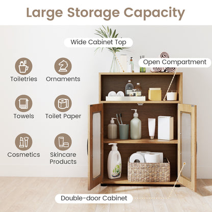 Bathroom Cabinet Set with 150 cm Tall Cabinet and 83 cm Floor Cabinet-Natural