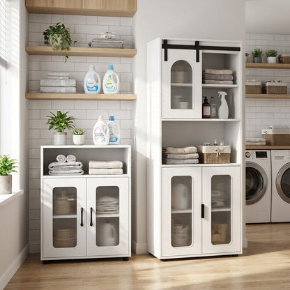 Bathroom Cabinet Set with 150 cm Tall Cabinet and 83 cm Floor Cabinet-White