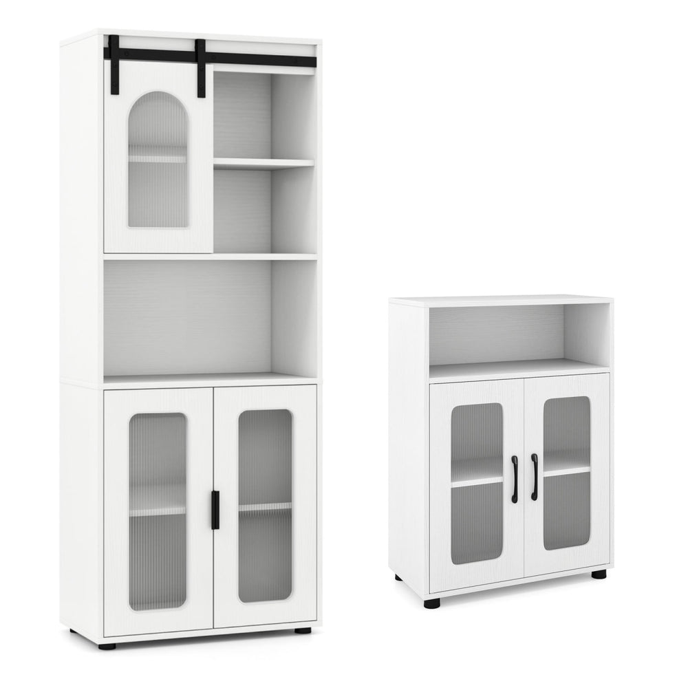 Bathroom Cabinet Set with 150 cm Tall Cabinet and 83 cm Floor Cabinet-White