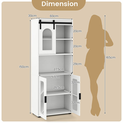 Bathroom Cabinet Set with 150 cm Tall Cabinet and 83 cm Floor Cabinet-White