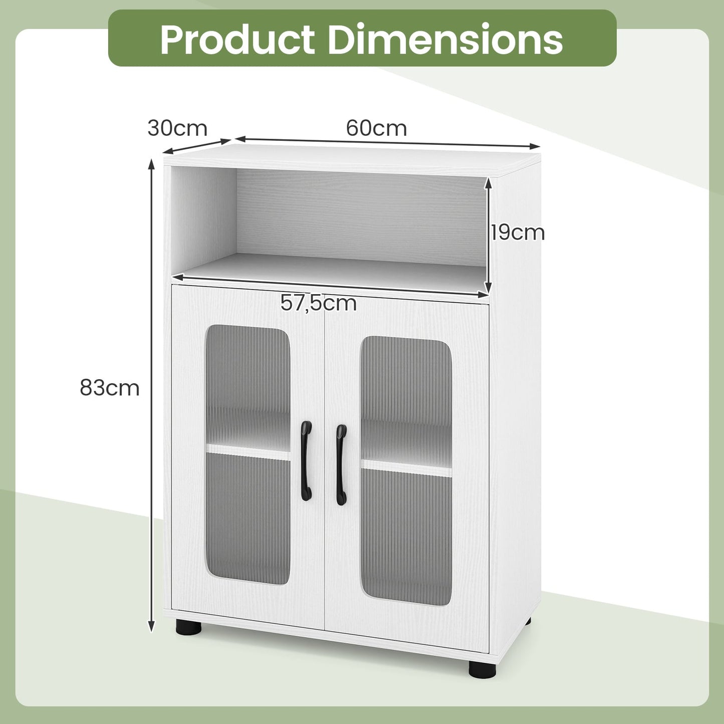 Bathroom Cabinet Set with 150 cm Tall Cabinet and 83 cm Floor Cabinet-White