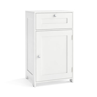 Bathroom Storage Cabinet with Drawer & Door with Anti-Tipping Devices-White