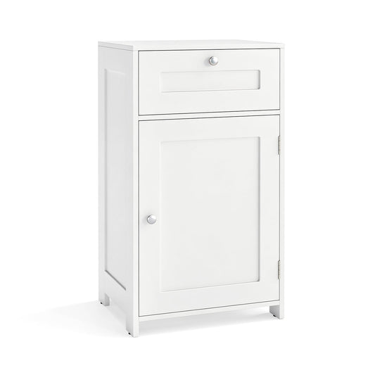 Bathroom Storage Cabinet with Drawer & Door with Anti-Tipping Devices-White