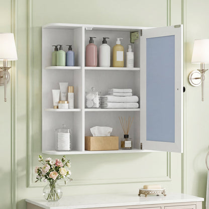 Bathroom Wall Cabinet with Mirror 3 Internal Shelves-White